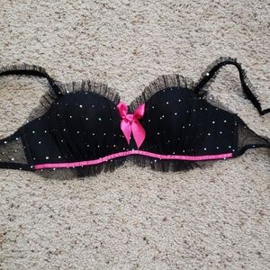Frederick's of Hollywood underwire black sparkly M